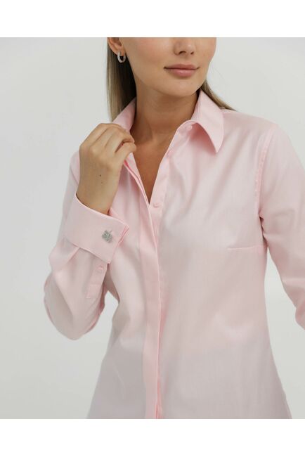 Рубашка хлопковая розовая под запонки 8877 от byME 