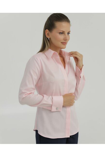 Рубашка хлопковая розовая под запонки 8877 от byME 