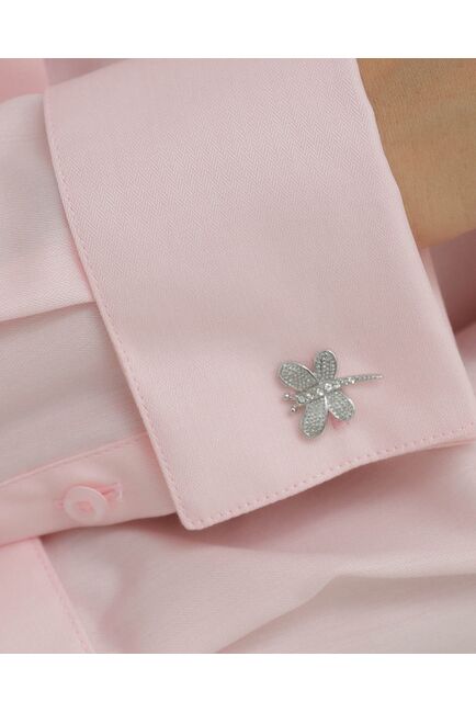 Рубашка хлопковая розовая под запонки 8877 от byME 