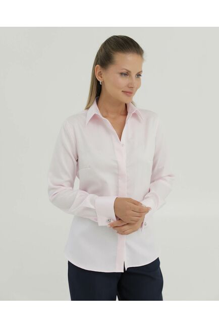 Рубашка хлопковая розовая под запонки 8878 от byME 