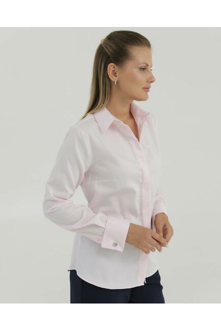 Рубашка хлопковая розовая под запонки 8878 от byME 