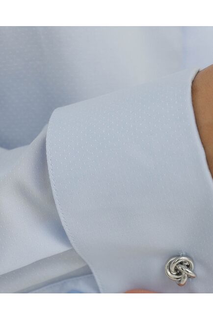 Рубашка хлопковая голубая под запонки 8879 от byME 