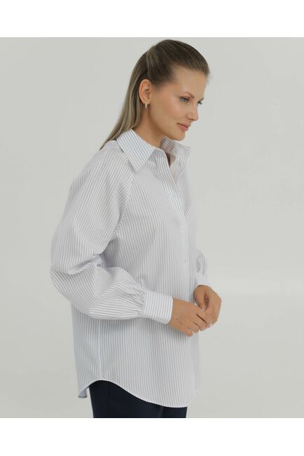 Рубашка хлопковая в голубую полоску 8889 от byME 