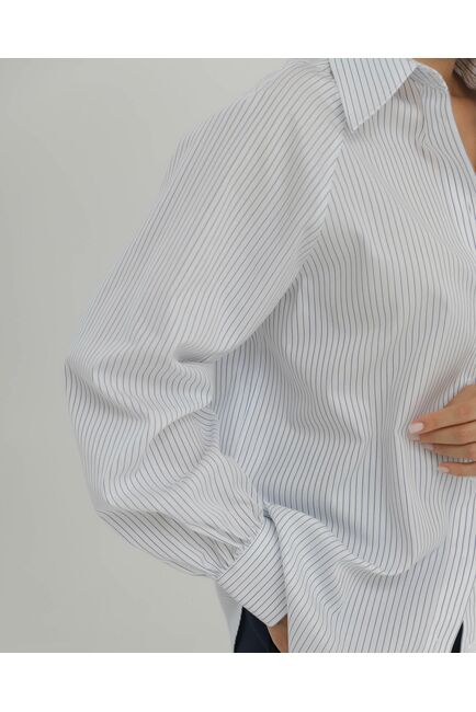 Рубашка хлопковая в голубую полоску 8889 от byME 