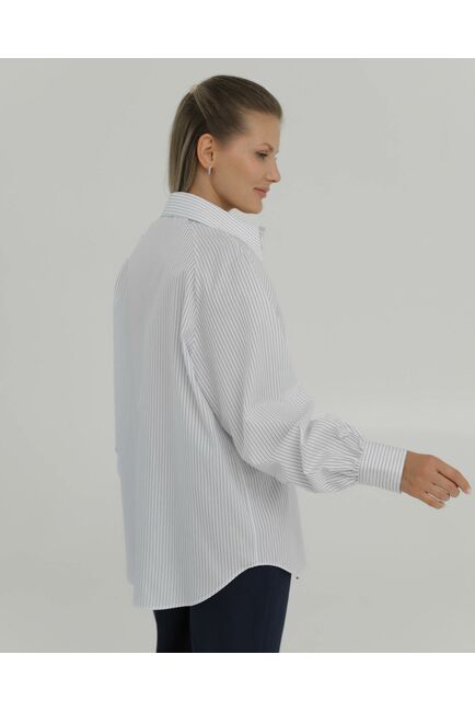 Рубашка хлопковая в голубую полоску 8889 от byME 
