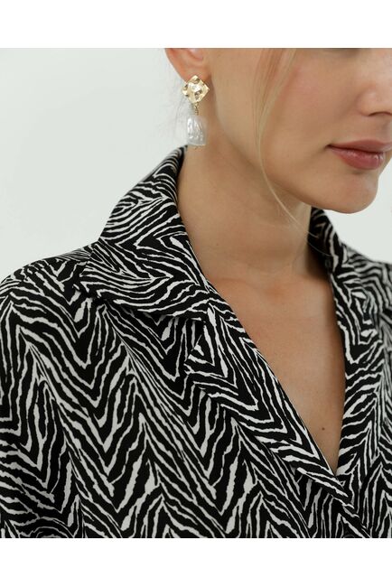 Рубашка шелковая принт зебра 8897 от byME 