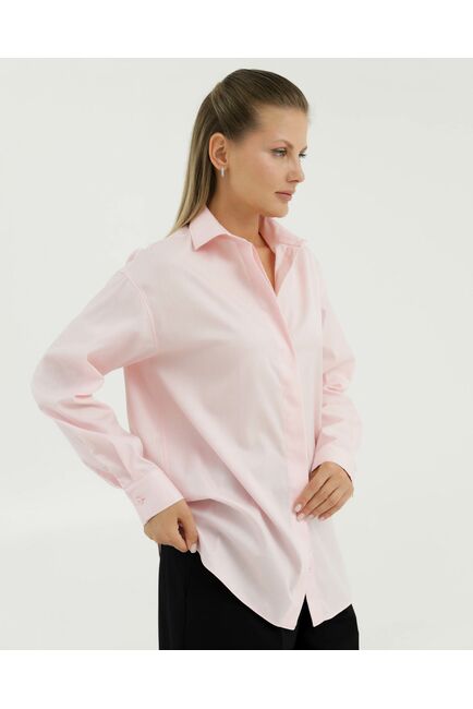 Рубашка хлопковая розовая оверсайз 8899 от byME 