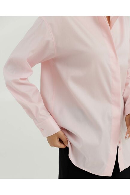 Рубашка хлопковая розовая оверсайз 8899 от byME 