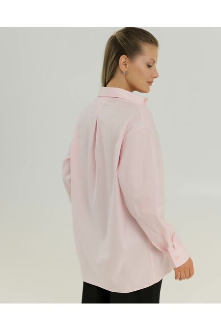 Рубашка хлопковая розовая оверсайз 8899 от byME 