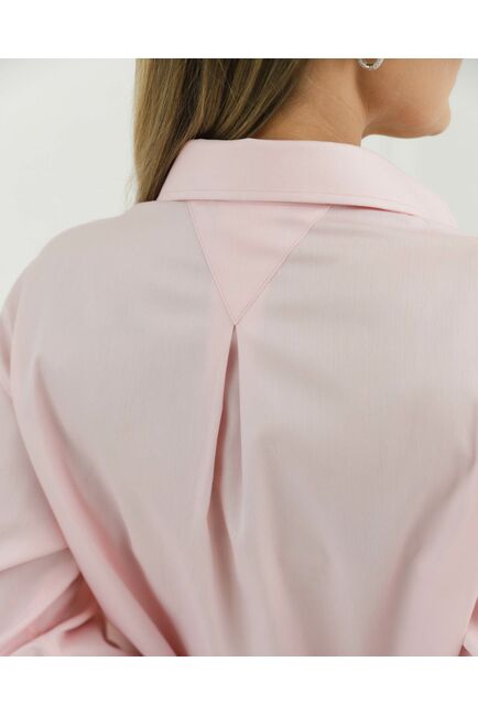 Рубашка хлопковая розовая оверсайз 8899 от byME 