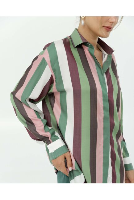 Рубашка из тенсела в полоску  8900 от byME 
