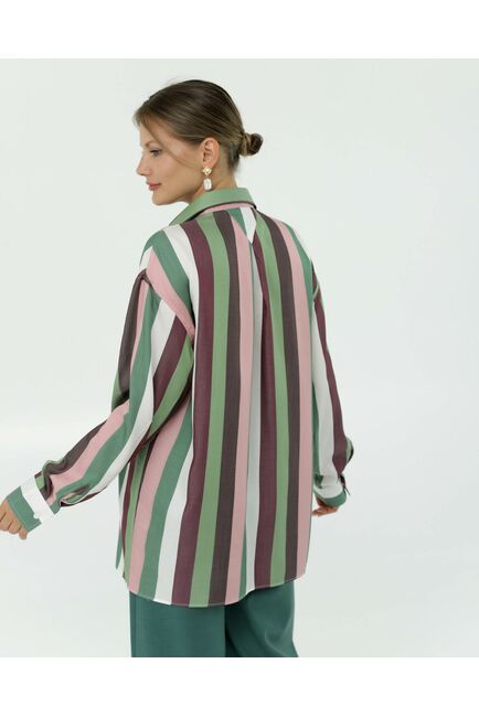 Рубашка из тенсела в полоску  8900 от byME 