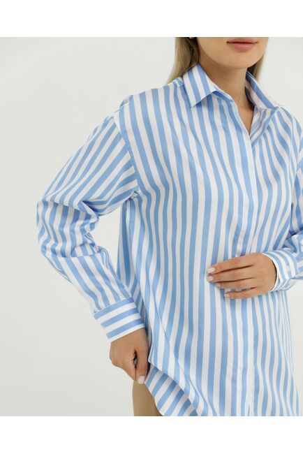 Рубашка хлопковая в голубую полоску 8901 от byME 
