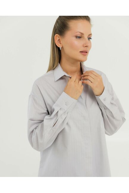 Рубашка хлопковая серая 8902 от byME 