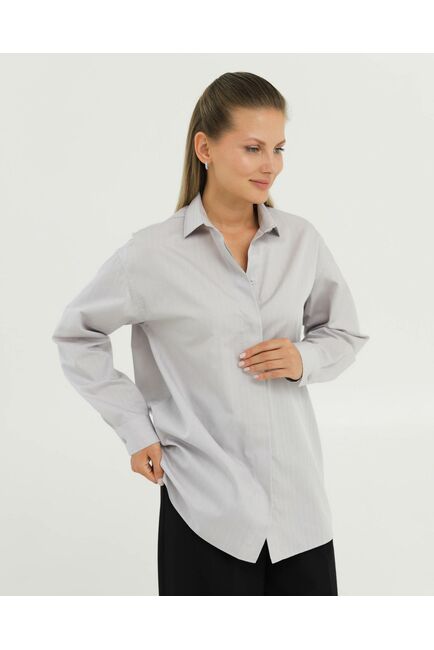 Рубашка хлопковая серая 8902 от byME 