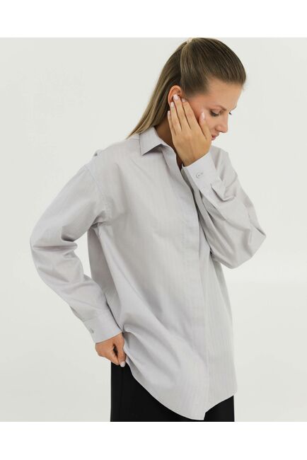 Рубашка хлопковая серая 8902 от byME 