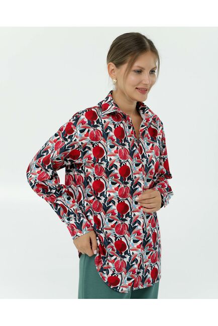 Рубашка хлопковая принт гранаты 8903 от byME 