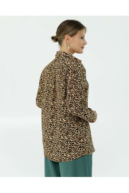 Рубашка шелковая принт леопард 8906 от byME 