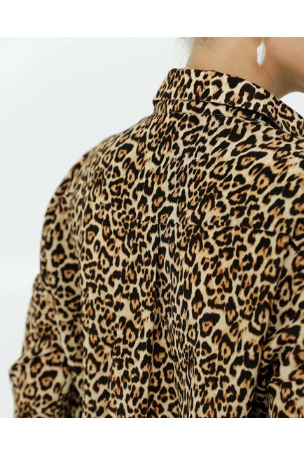 Рубашка шелковая принт леопард 8906 от byME 
