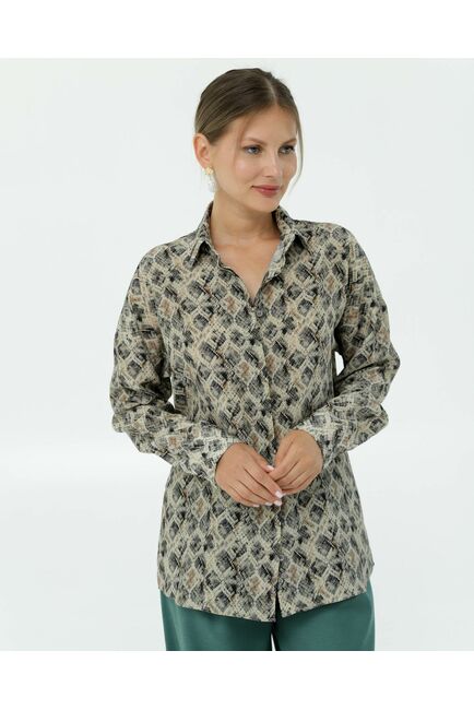 Рубашка шелковая принт рептилия 8907 от byME 