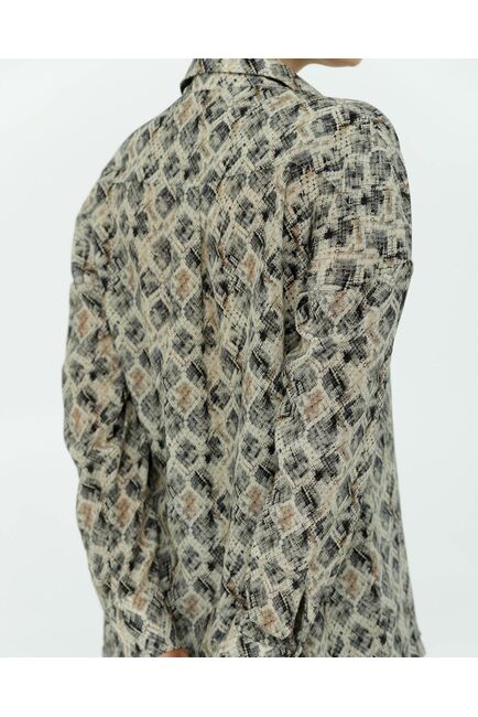 Рубашка шелковая принт рептилия 8907 от byME 