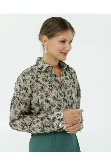 Рубашка шелковая принт рептилия 8907 от byME 