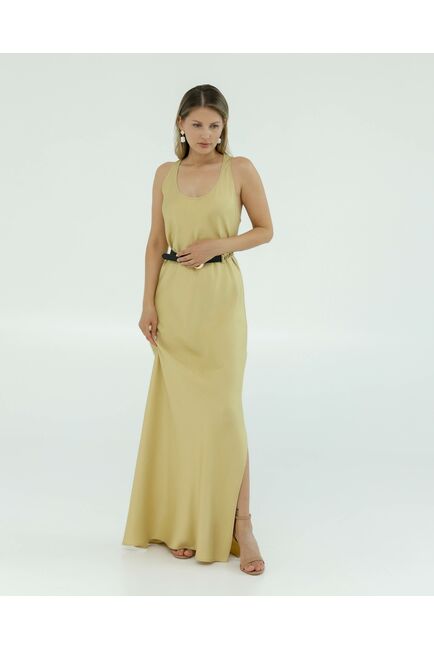 Платье женское жёлтое из района-025252 от LW 