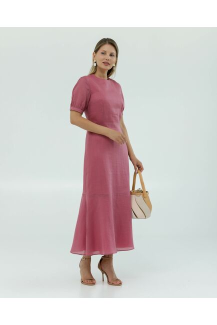 Платье женское розовое из крапивы-025002-pink от LW 