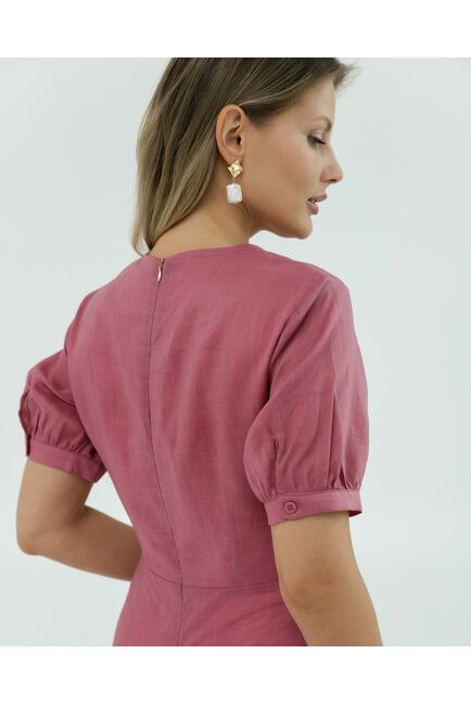 Платье женское розовое из крапивы-025002-pink от LW 