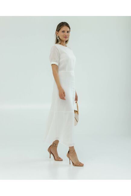 Платье женское белое из крапивы-025002-white от LW 