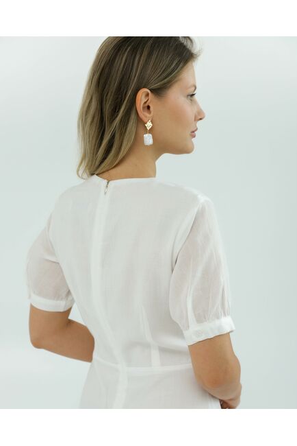 Платье женское белое из крапивы-025002-white от LW 