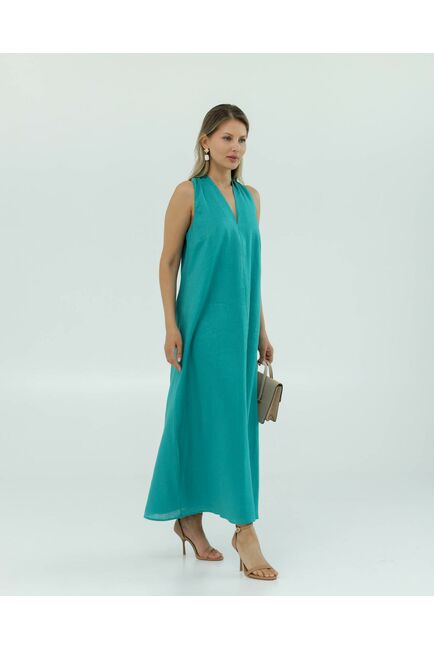 Льняное платье бирюзовое от LW 