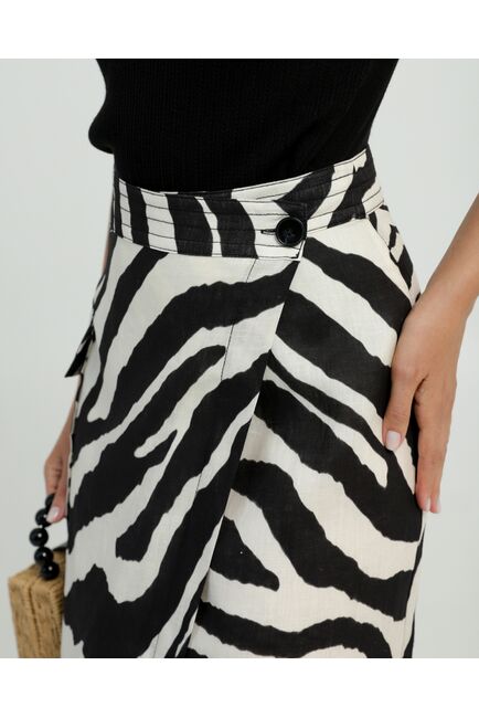 Юбка изо льна принт зебра от LW 