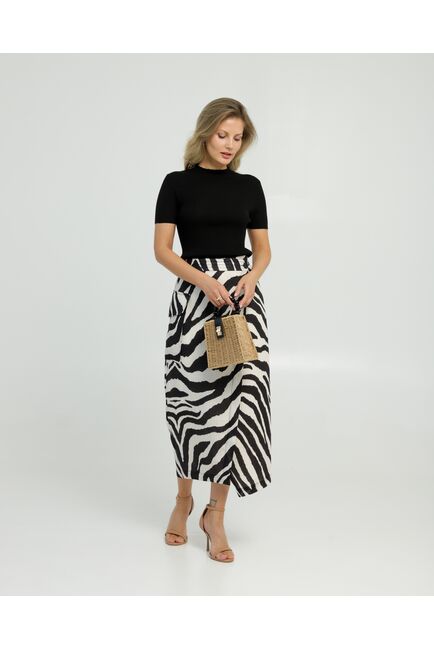 Юбка изо льна принт зебра от LW 