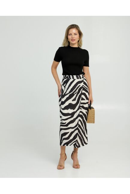 Юбка изо льна принт зебра от LW 