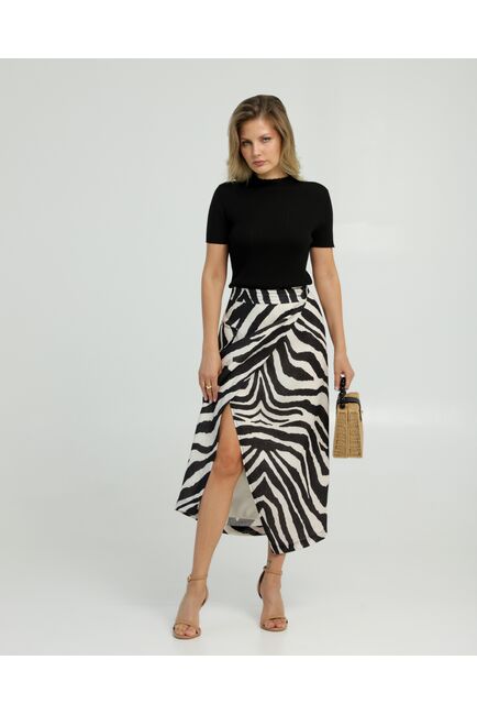 Юбка изо льна принт зебра от LW 