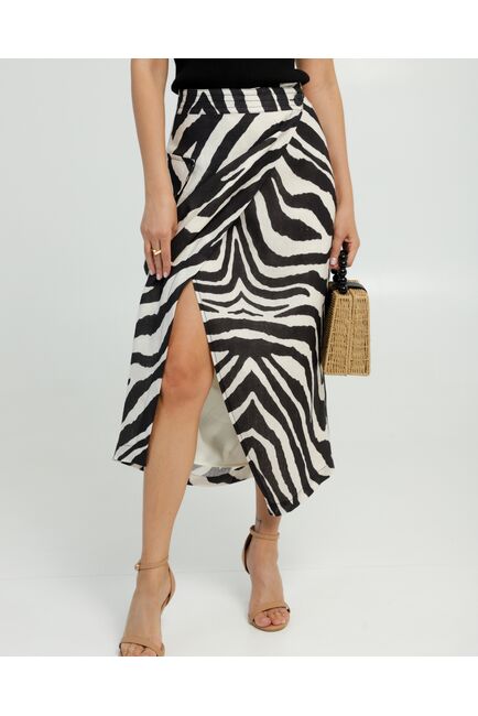 Юбка изо льна принт зебра от LW 