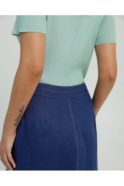 Юбка синяя изо льна от LW 