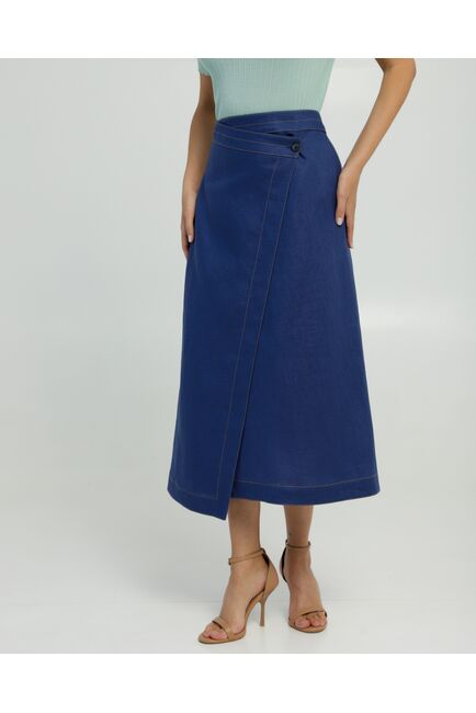 Юбка синяя изо льна от LW 