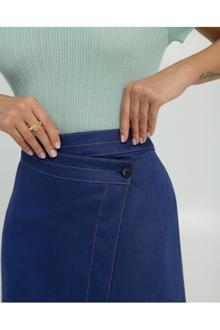 Юбка синяя изо льна от LW 