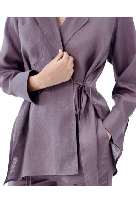 Женская рубашка из льна на запах от LW 