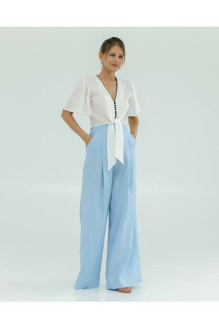 Льняная блуза белая от LW 