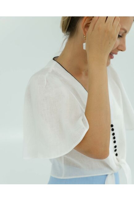 Льняная блуза белая от LW 