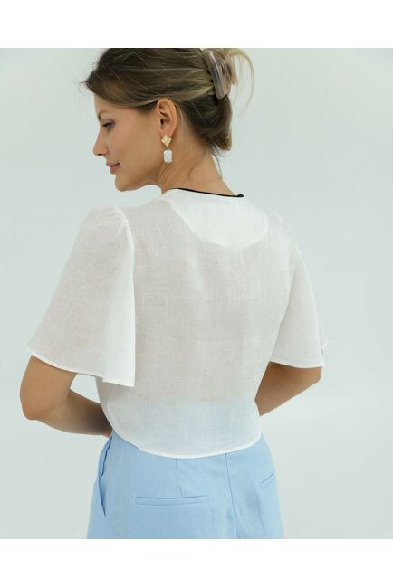 Льняная блуза белая от LW 