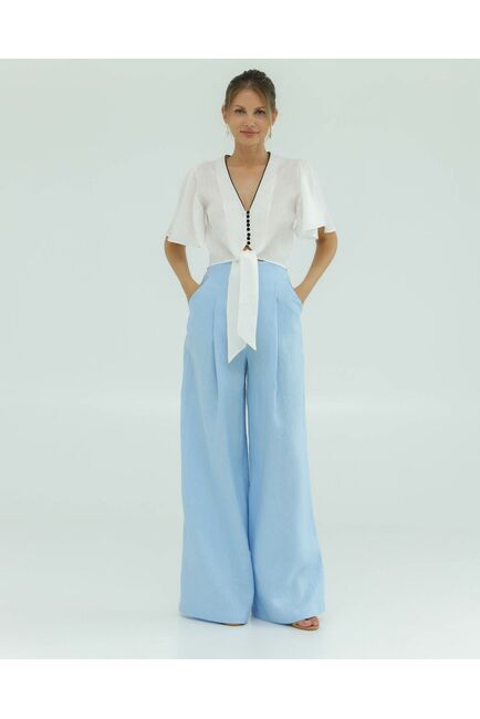 Льняная блуза белая от LW 