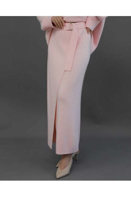 Юбка из шерсти с ангорой в розовом цвете от byME 