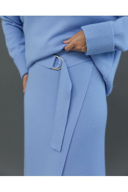 Юбка из шерсти с ангорой в васильковом  цвете от ByME 