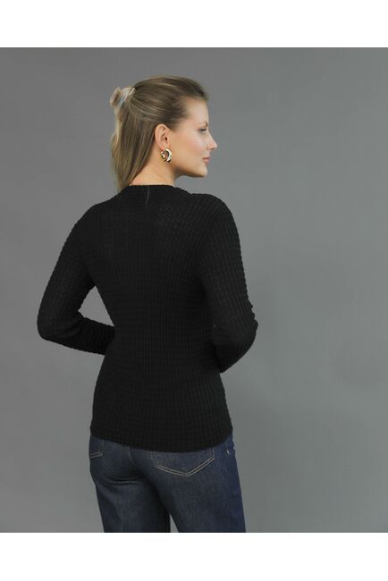 Джемпер из шерсти мериноса тонкой вязки черный от byME 