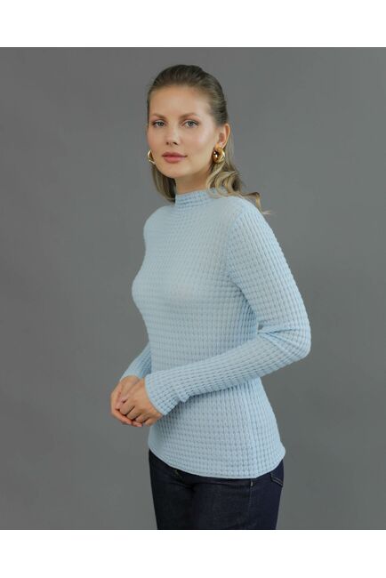 Джемпер из шерсти мериноса тонкой вязки голубой от byME 