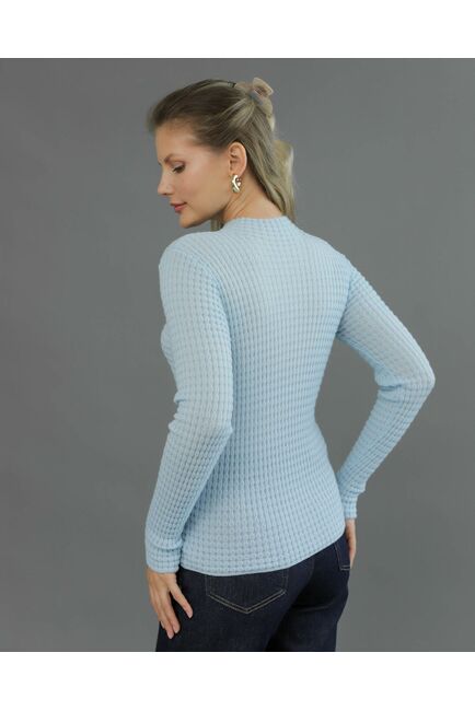 Джемпер из шерсти мериноса тонкой вязки голубой от byME 